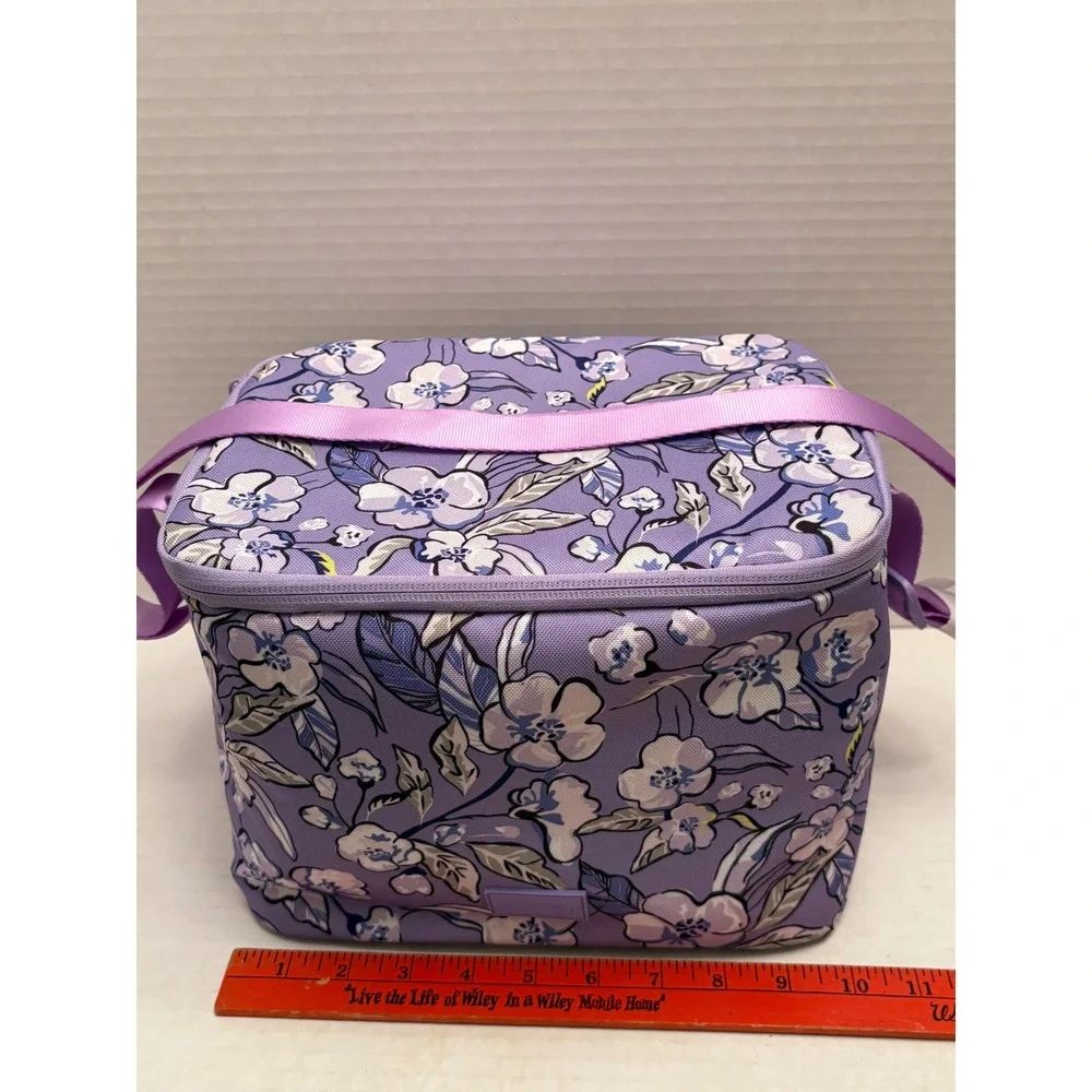 Vera Bradley Purple Floral Insulated Lunch Bag Cooler Adjustable Strap